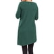 thumbnail image 3 of Sonducket Top de mujer de manga larga de color sólido vestido de otoño con botones laterales divididos suéter con dobladillo irregular Prendas para la parte del cuerpo Verde L, 3 of 4