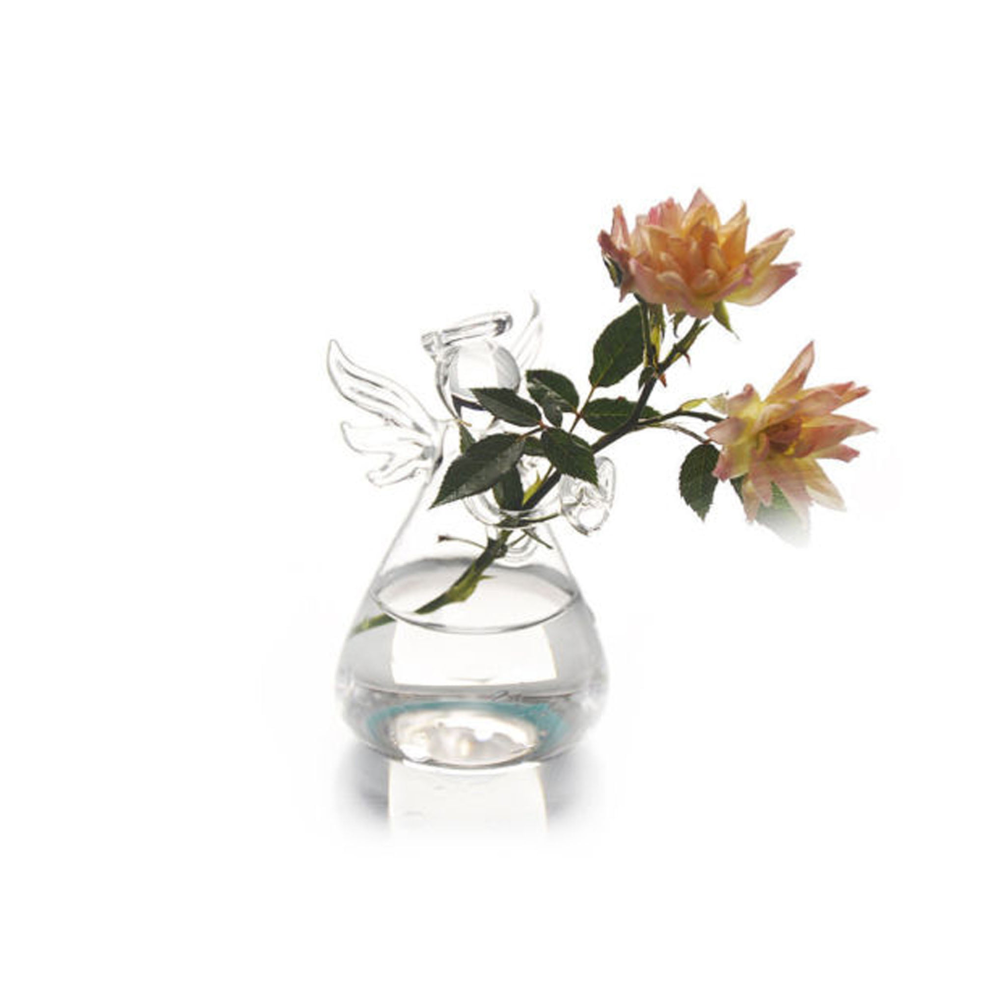 Cute Glass Angel Shape Flower Plant Hanging Vase Home Office Wedding Decor