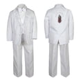 thumbnail image 3 of Baby Boy Teen Christening Baptism Formal White Paisley Suit Silver Gold Patch on Back SM-20, 3 of 4