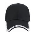 thumbnail image 2 of Summer Hats for Women Unisex Rhinestone Embroidered Baseball Cap Fashion Bling Hat Black One Size, 2 of 6