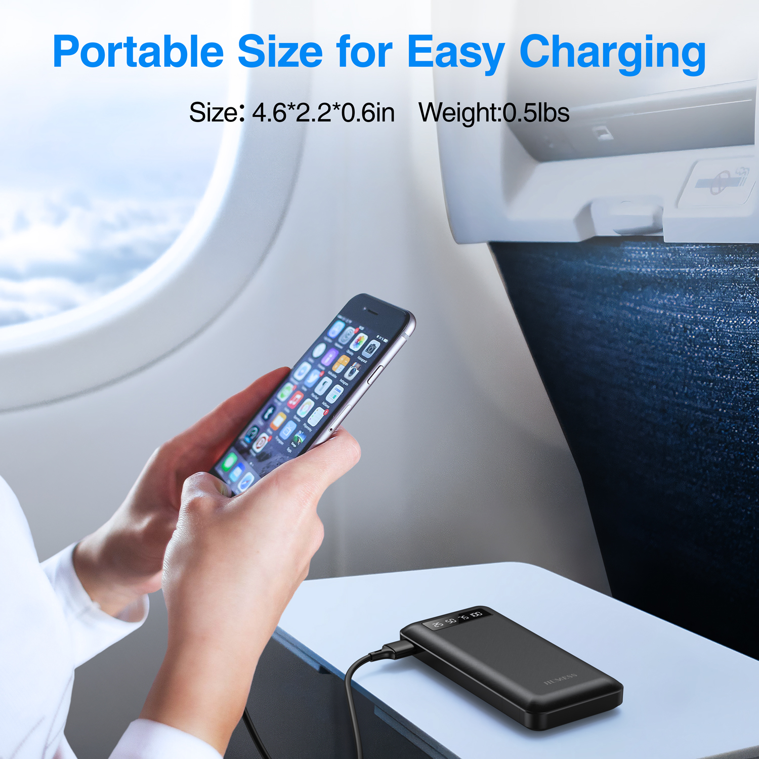 JIUMESS 20000mAh Power Bank With Built-In Cables photo 8