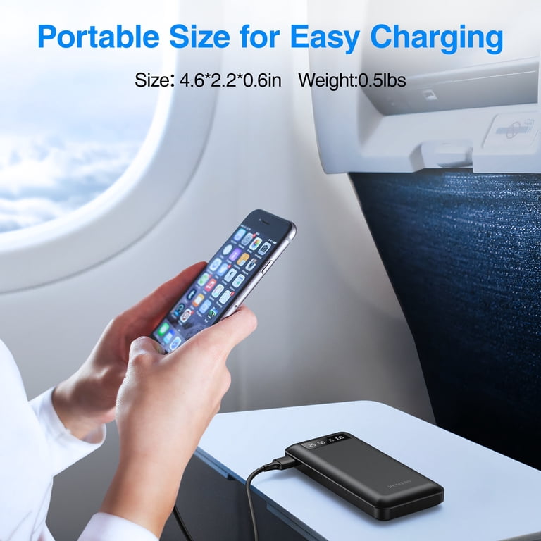 JIUMESS Power Bank 20000mAh Portable Charger with Built-in Cables