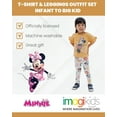 thumbnail image 3 of Disney Minnie Mouse Little Girls T-Shirt and Leggings Outfit Set Brown / White 7-8, 3 of 5