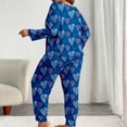 thumbnail image 5 of Byworldtasic Womens Plus Size Pajamas Sets Women's Comfy Long Sleeve Sleep Top Pants Print Pajama Set, 2-Piece, Sizes XL-5XL, 5 of 7