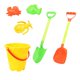 thumbnail image 2 of Children's Summer Seaside Water Play Sand Bath Shower Beach Bucket 6 Piece Set Of Cute Happy Play House Water Outdoor Toys, 2 of 6