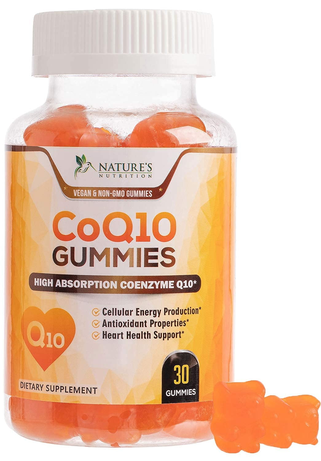 CoQ10 Gummies High Absorption, Heart Health Support & Cellular Energy Production, Peach Flavor