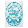 thumbnail image 3 of Ambesonne Vintage Airplane Tablecloth Rectangular Table Cover, South Antarctica, 60"x90", Sky Blue White, 3 of 4