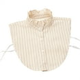thumbnail image 3 of Striped Detachable Collar Half High Collar Shirt Red Christmas Holiday Fashion Accessory, 3 of 9