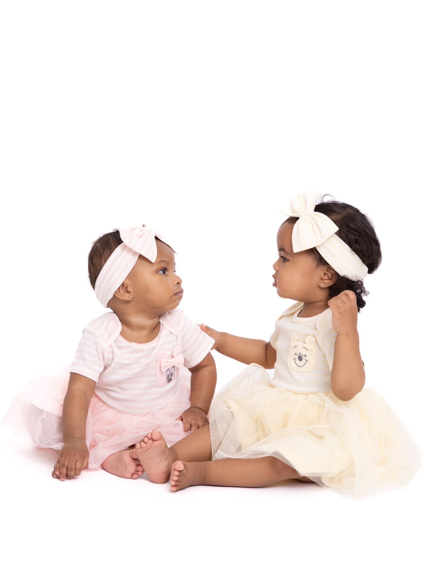 Disney Baby Wishes + Dreams Winnie the Pooh Infant Baby Dress and Bow Headband Set, 2-Piece, Sizes Newborn-12 Months