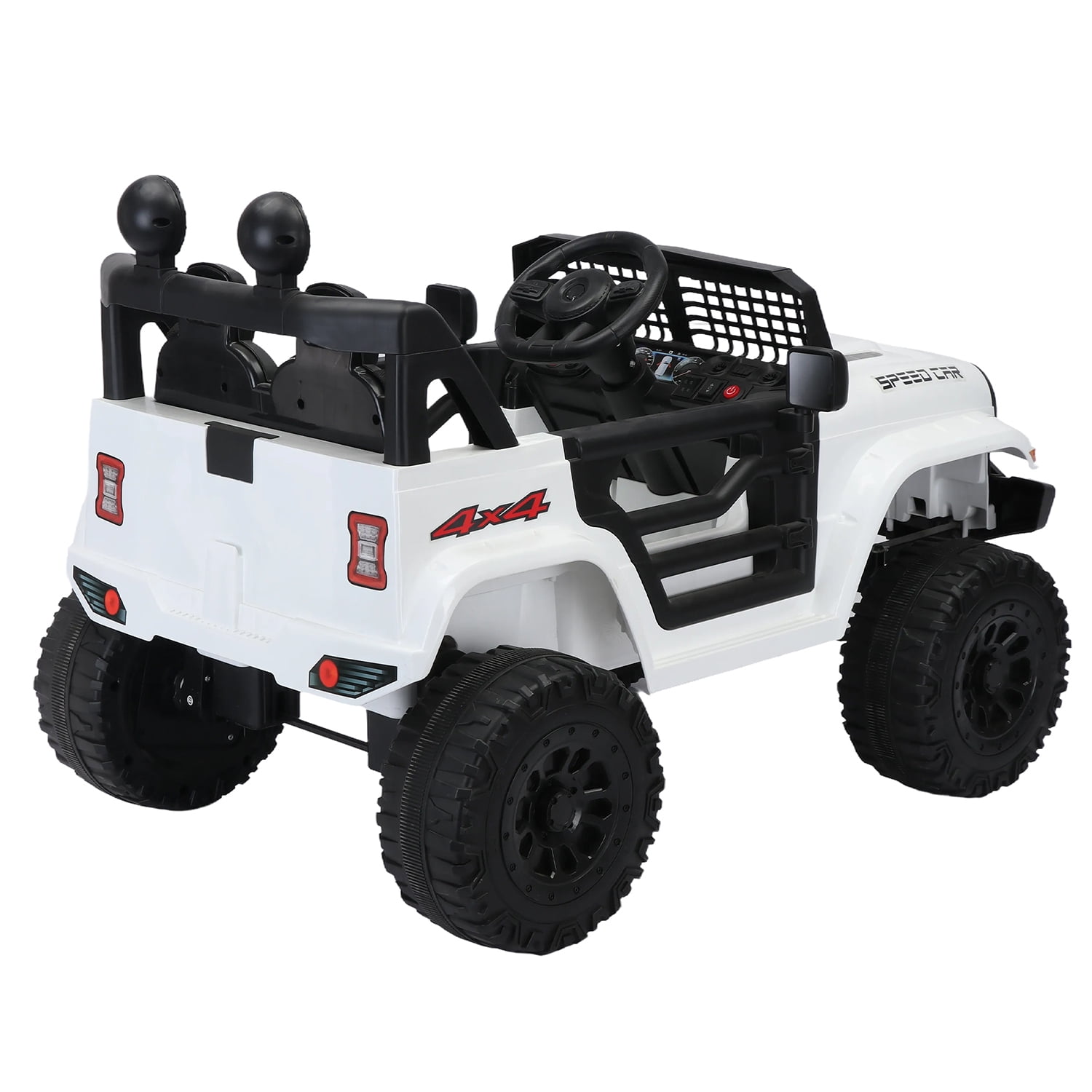 CIPACHO 12V Powered Ride On Truck Car for Kid, Electric Toy Car with 2.4G Parents Remote Control, USB, MP3, Bluetooth, LED Light, White