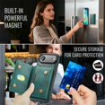 thumbnail image 6 of Case For IPhone Air 6.5" RFID Blocking Protective Purse Case With Magsafe 7-card Slots Kickstand 2 In 1 Detachabl Flip Shockproof Protective Leather Cover,Green,For iPhone Air, 6 of 7