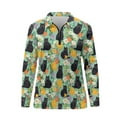 thumbnail image 4 of Yuyamidu Black Cat Long Sleeve Golf Shirts for Women Colorful Flowers Tennis Tops Casual Quarter Zip Athletic Shirt Slim Fit Activewear Size M, 4 of 8