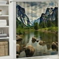 thumbnail image 6 of Fenyluxe River Rocks Mountains Pretty Shower Curtain Bathroom Decor 100% Polyester Washable with Hooks 60x72, 6 of 7