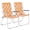 Orange-B, variant on Set of 2 Webbed Folding Beach Chairs, Outdoor Patio Lawn Foldable Chairs for Camping Fishing Yard Poolside BBQ, Orange & White