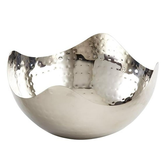 Hammered 8 in. Stainless Steel Wave Serving Bowl