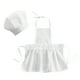 thumbnail image 1 of BRIGHTFUFU Accesorios de fotografía para recién nacidos Sombrero de Cheft para bebés Delantal adorable Ropa de chef para cosplay de bebé (Estilo para niñas, Blanco, Talla L), 1 of 7