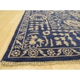thumbnail image 2 of Hand-knotted Wool Blue Traditional Oriental Suzani Rug, 2 of 4