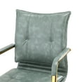 thumbnail image 5 of Modern Vegan Leather Home Office Task Chair with Tufted Mid Back  Armrest Swivel Adjustable Study Room Workstation Sage, 5 of 11