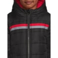 thumbnail image 4 of Weather Tamer Boys Hooded Long Sleeve Chest Stripe Winter Puffer Coat, Sizes 4-16, 4 of 6