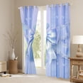 thumbnail image 3 of Manfei Teens Female Kawaii Bow Knot Black Out Curtains,Dreamy Princess Curtains Pack of 2 (42x63 Each),Love Heart Print Stripes Bedroom Curtains,Lightweight Room Decor, 3 of 6