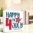 thumbnail image 6 of Zomyto 7"x7" Happy 4th of July Independence Day Wood Decor, Cute July 4th Independence Day Wood Block Sign,Memorial Day Patriotic Decorations, 6 of 7