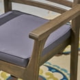 thumbnail image 5 of GDF Studio Nicola Patio Dining Chairs, Acacia Wood and Outdoor Cushions, Gray and Dark Gray, Set of 2, 5 of 7