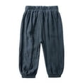 thumbnail image 2 of Kureaily Toddler Kids Boy Girl Casual Basic Plain Soft Trousers Baby Spring Summer Comfy Linen Pants Soft Joggers Pants 3-4 Years, 2 of 4