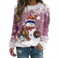 thumbnail image 4 of New Christmas Moose Print Ladies T-shirt Cotton Kawaii Cartoon Style Sweater Autumn O Neck Oversized Long Sleeve Female Pullover, 4 of 4