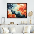 thumbnail image 2 of Designart "Liquid Ink Waves Blue and Orange Fusion III" Extra Large Abstract Framed Wall Art - Modern Blue Abstract Liquid Ink Entryway Framed Wall Art Print, 2 of 7