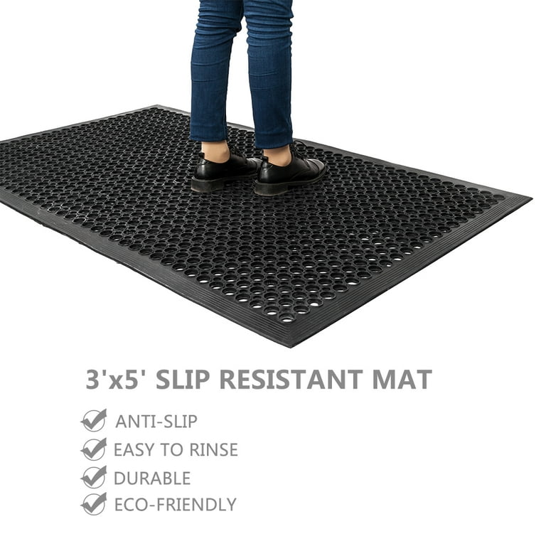 tonchean Large 83 x 36 Rubber Floor Mat Doormat for Kitchen, Indoor  Outdoor Floor Mat Anti-Fatigue Non-Slip Drainage Mat
