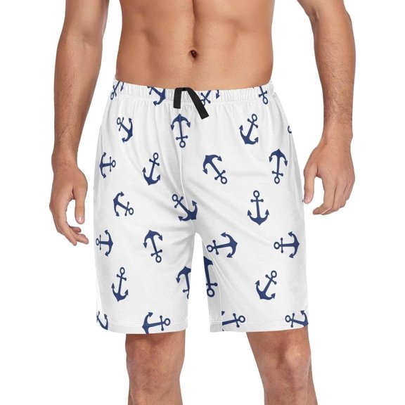 GZHJMY Anchor Pajama Pants Short for Men, Lounge Pants Lightweight Men Pajama Bottoms with Drawstring Pockets, Christmas New Year Birthday Gifts, XX-Large