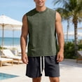 thumbnail image 2 of Men's Suit Set for Spring Summer Lightweight Breathable Vest and Relaxed Shorts Ensemble for Casual Daily Wear, 2 of 4