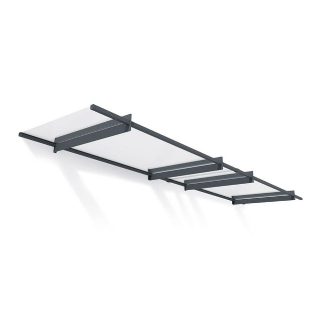 CANOPIA by PALRAM Nancy 3 ft. x 13.5 ft. Door and Window Fixed Awning - Grey