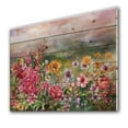 thumbnail image 2 of Designart 'Multicolored Spring Flowers With Misty Background' Farmhouse Print on Natural Pine Wood, 2 of 3