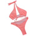 thumbnail image 1 of asdoklhq Swimsuits for Women Plus Size,Solid ColorBikini Chest Pad Swimsuit Beachwear Set, 1 of 5