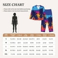 thumbnail image 6 of Kll Beach With Palm Trees Print Women'S Long Sleeve Pajamas With Pants Sleepwear Loungewear 2 Set-Large, 6 of 9
