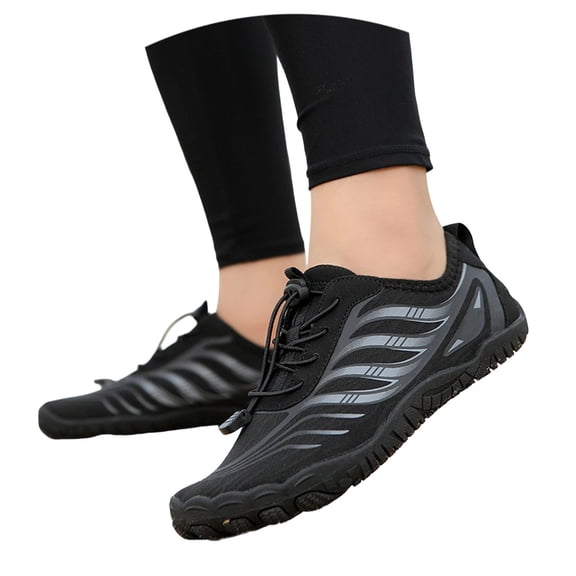 lnmuld Men Women Barefoot Shoes, Breathable Mesh Shoes for Water Yoga Fitness Hiking Color:Black,Size:11