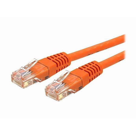 StarTech 50 ft Cat 6 Orange Molded RJ45 UTP Gigabit Patch Cable C6PATCH50OR