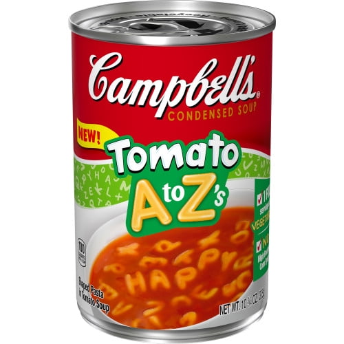 Campbell's Condensed Kids Soup, Tomato AZ's, Tomato Soup With Alphabet