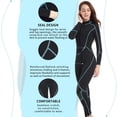 thumbnail image 3 of Seaskin Traje de Neopreno Corto de 3 mm para Hombre Traje de Buceo de Cuerpo Completo para Mujer Traje de Neopreno con Cremallera Frontal para Buceo Snorkel Surf Natación Medium, 3 of 5