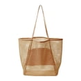 thumbnail image 1 of POINTERTECK Shoulder Bag Hollow Large Capacity Space-saving Inner Zipper Pocket Double Handles Storage Portable Casual Beach Mesh Tote Bag Outdoor Accessory, 1 of 11