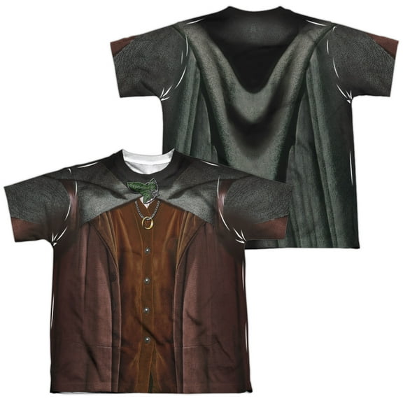 Lord Of The Rings - Frodo Costume (Front/Back Print) - Youth Short Sleeve Shirt - Large