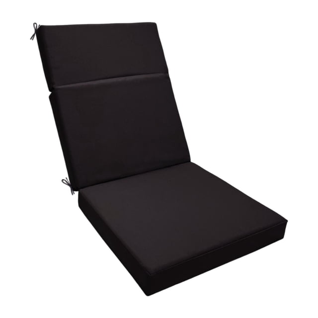 Cojín para silla de patio, cojín para silla de salón, cojín para silla reclinable con funda extraíble Negro