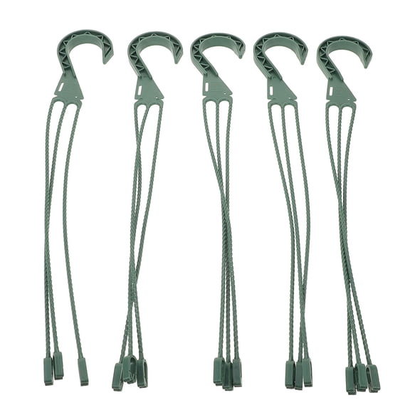 ADDHAT 5Pcs Green Plastic Hooked Planter Hangers for Flowerpots Homeowners and Gardeners