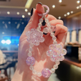 thumbnail image 1 of Short Style Wrist Pendant Ice Translucent Burst Pattern Cell Phone Chain Ins Style Handmade Beaded Flower Cell Phone Lanyard, 1 of 4