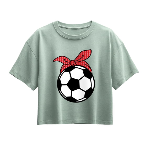 Instant Message - Soccer Ball With Bandana Short Sleeve Boxy Graphic T-Shirt