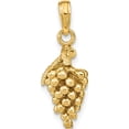 thumbnail image 2 of 14K 3-D Grapes W Stem and Leaf Charm Yellow Gold Material Stylish Luxury Fashionable Made for expressing your unique story, 2 of 3