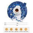 thumbnail image 6 of 15 Inch Round Placemats Set of 4, Navy Blue Christmas Non Slip Heat Insulation PP Table Mats, Snowman Xmas Snowflake Ball Winter Washable Place Mats for Kitchen Dining Party Table Decor, 6 of 7