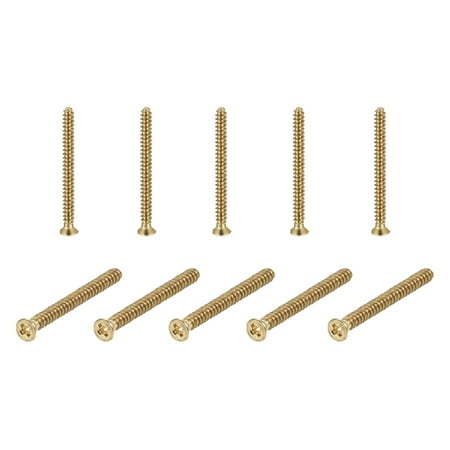 

Uxcell M4x45mm Brass Wood Screws Phillips Flat Head Self Tapping Connector 10Pack