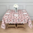 thumbnail image 3 of Pink Cow Strawberry Dot Pattern Square Tablecloth,Waterproof Square Table Cover,Wipeable Spillproof Washable Table Cover for Home Kitchen Party Decor 42"X42"(107x107cm), 3 of 6